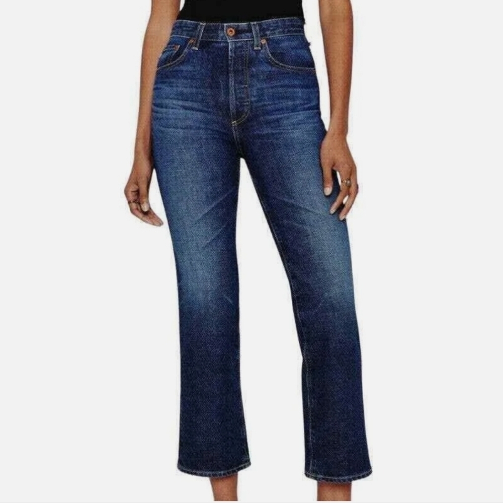 AG Adriano Goldschmied Kinsley High Rise Pop Crop Button-Fly Jeans Size 26